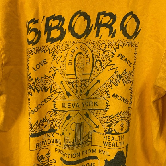 5 Boro NYC Alleged Lucky Skate Co Yellow Long Sleeve T-Shirt Men’s S Boroughs - Picture 6 of 7